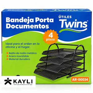 BANDEJA PORTA DOCUMENTO X4 PISOS TWINS AR-00034
