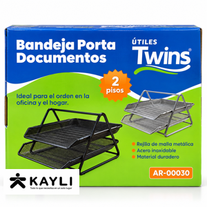 BANDEJA PORTA DOCUMENTO TWINS X2 PISOS AR-00030
