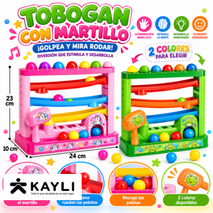 CIRCUITO CON BOLITAS TOBOGAN MARTILLO 70017