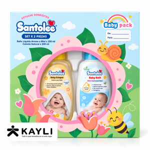 KIT DE ASEO PARA BEBE JABON LIQUIDO+COLONIA SANTOLEE YZ-2B