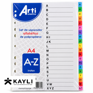 SEPARADOR ARTI ALFABETICO A-4 foto 2