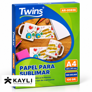 PAPEL PARA SUBLIMAR TWINS A-4 PAQ X100 foto 2