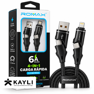 CABLE CON CARGA RAPIDA 4EN1 TCD0752 foto 2