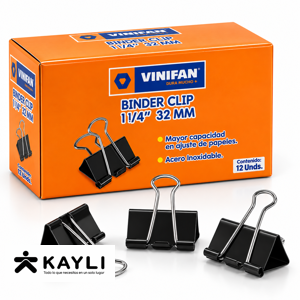 BINDER CLIP VINIFAN 1 1/4"32MM CAJA X12 foto 2