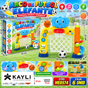 ARCO DE FUTBOL Y BALONCESTO ELEFANTE HE0574 foto 2