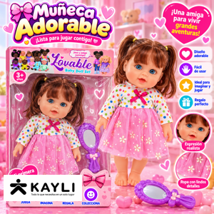 MUÑECA CON CEPILLO Y ESPEJO EN BOLSA 614 foto 2