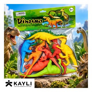 DINOSAURIO EN BOLSA X8 CON HUEVO 808-08