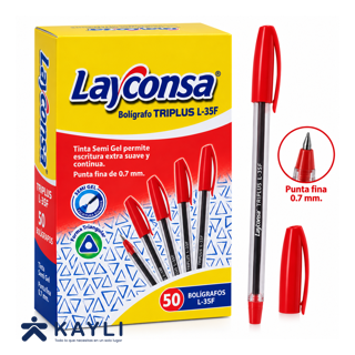 LAPICERO LAYCONSA TRIPLUS L-35F ROJO X 50 UND