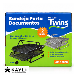 BANDEJA PORTA DOCUMENTO TWINS X2 PISOS AR-00030