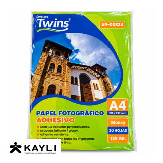 PAPEL FOTOGRAFICO TWINS CON ADHESIVO AR-00834