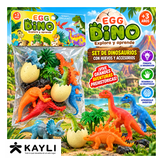 DINOSAURIO CON HUEVO EN BOLSA 6215