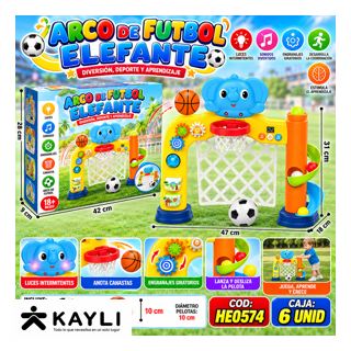 ARCO DE FUTBOL Y BALONCESTO ELEFANTE HE0574